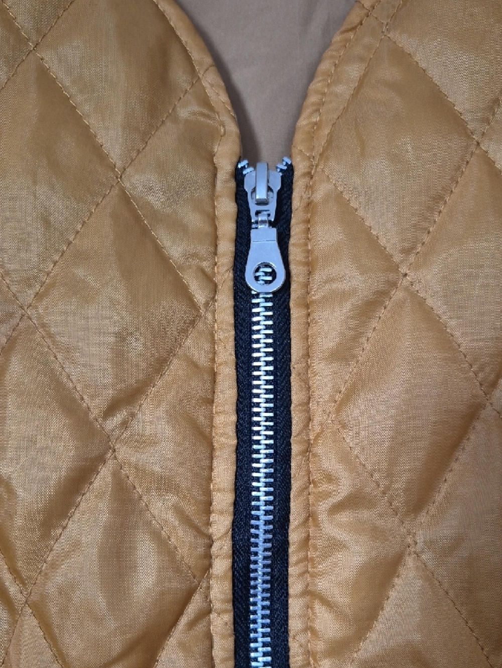 Quilted Mustard Yellow Light Quilted Zip-Up Jacket Coat With Pockets Med/large - Picture 6 of 10